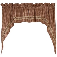 Country House Collection  - burgundy Window Curtain
